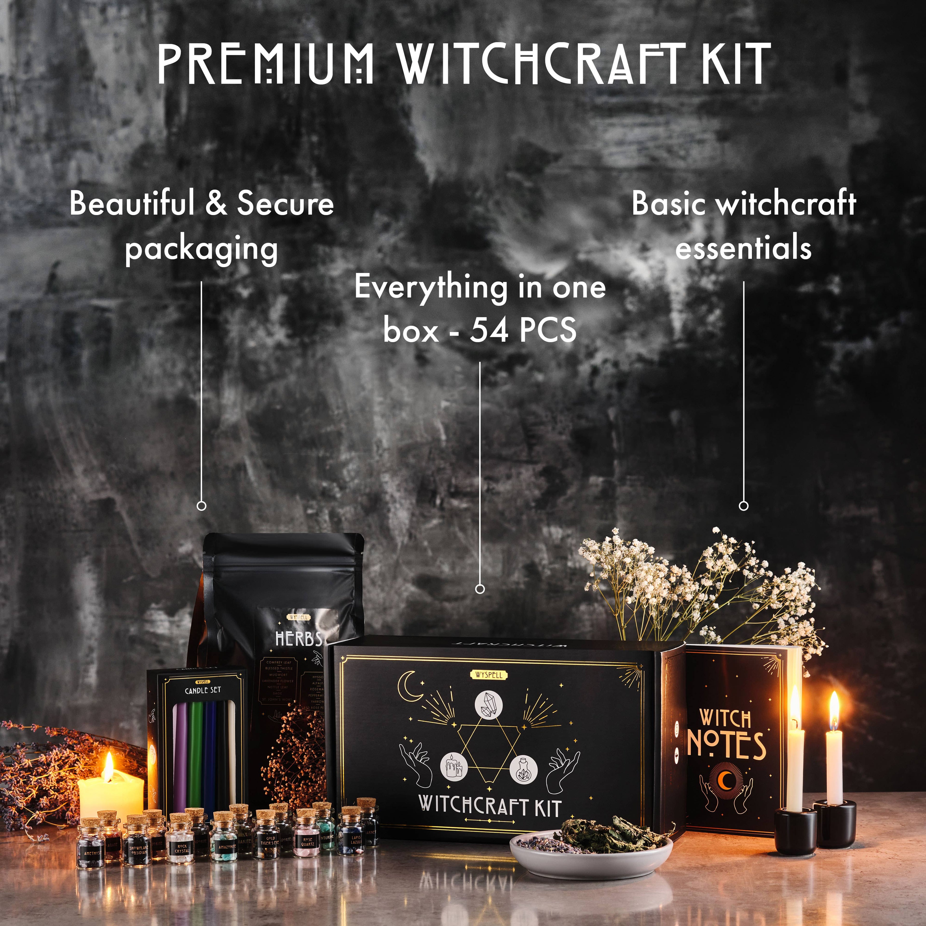 Wyspell Supplies Witchcraft Kit 54 PCS